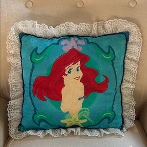 Disney’s Ariel the Mermaid Decorative Pillow with Lace Trim